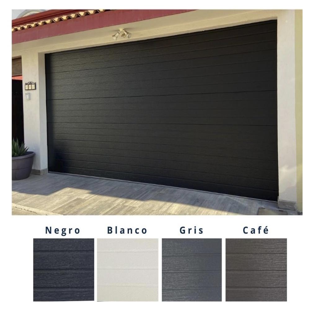 Puerta Imitación Madera Rayas Negra